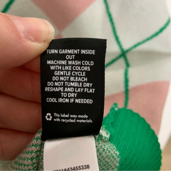 Torrid Green Pink White Argyle Cardigan Golf Outfit Soft Long Sleeve 1X - Picture 5 of 5